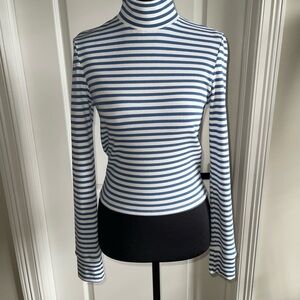 American Eagle Outfitters Navy and White Striped Long Sleeve